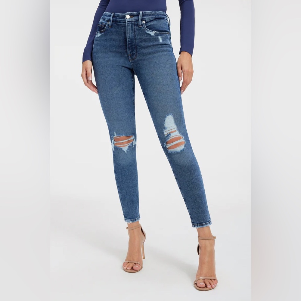 Good American Good Legs crop indigo 320